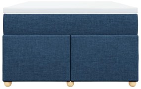 Κρεβάτι Boxspring με Στρώμα Μπλε 120x200 εκ. Υφασμάτινο - Μπλε