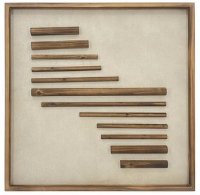 Πίνακας Με Κορνίζα (60x60) Espiel 3D Μπεζ/Καφέ NIM117