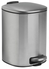 Κάδος Απορριμμάτων 5Lt AH-BA24510 25x20x27cm Silver Andrea House Ανοξείδωτο Ατσάλι