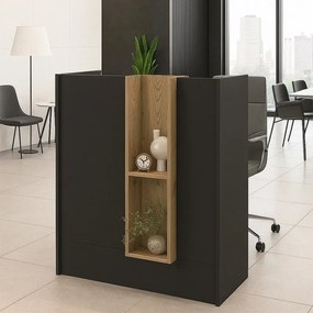 Megapap Γραφείο Υποδοχής - Reception Bonveno Ανθρακί - Sepet Oak 90x43,2x110εκ.