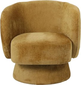 Πολυθρόνα περιστρεφόμενη Kreslo ύφασμα σε μελί απόχρωση 78x81x77εκ 78x81x77 εκ.