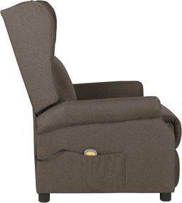 vidaXL Πολυθρόνα Μασάζ Καφέ Υφασμάτινη