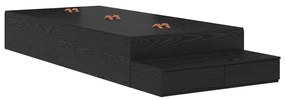 vidaXL Κρεβάτι με Αποθηκευτικό Χώρο Μαύρο Δρυς 90x190 εκ.