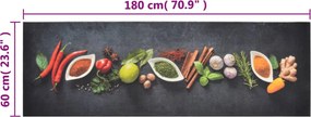 vidaXL Χαλί Κουζίνας Πλενόμενο Σχέδιο Μπαχαρικά 60 x 180 εκ. Βελούδινο