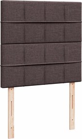 vidaXL Κρεβάτι Boxspring με Στρώμα Σκούρο Καφέ 100x200 εκ. Υφασμάτινο
