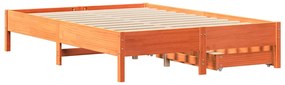 Σκελετός Κρεβ. Χωρίς Στρώμα Καφέ Κεριού 135x190 εκ Μασίφ Πεύκο 3301727