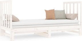 vidaXL Καναπές Κρεβάτι Συρόμενος Λευκός 2x(90x190) εκ. από Μασίφ Πεύκο