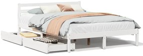 vidaXL Σκελετός Κρεβ. Χωρίς Στρώμα Λευκό 140x190 εκ Μασίφ Πεύκο