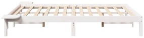 vidaXL Πλαίσιο κρεβατιού με κομοδίνα Λευκό 160 x 200 cm Λευκό