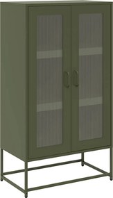 vidaXL Highboard Ελαιοπράσινο 68x39x123 cm Ατσάλι
