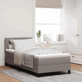 vidaXL Κρεβάτι box spring με στρώμα με στρώμα Taupe 80 x 200 cm ύφασμα