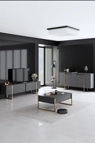 Κονσόλα Ανθρακί / Χρυσό FLUPER 160x35x80