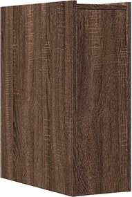 vidaXL Ντουλάπι Μπάνιου Στενό με Ροδάκια Καφέ Δρυς Επεξ. Ξύλο