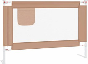 vidaXL Μπάρα Κρεβατιού Προστατευτική Taupe 100 x 25 εκ. Υφασμάτινη
