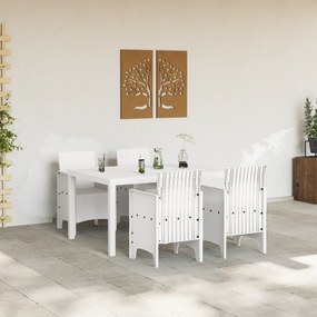 vidaXL Σετ Γευμάτων Κήπου  5 Τεμαχίων Λευκό Πολυ-ράτα