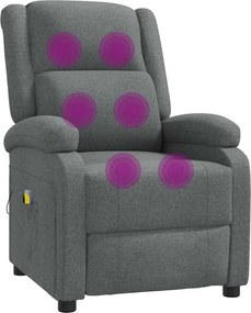 vidaXL Πολυθρόνα Μασάζ Σκούρο Γκρι Υφασμάτινη