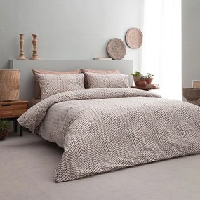 Σεντόνια Olivia-2 Με Λάστιχο (Σετ 3τμχ) Brown Vesta Home Single 100x225cm 100% Βαμβάκι