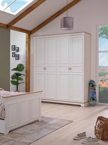 Ντουλάπα Κρεμ / Δρυς GISALER 184.6x54.3x220