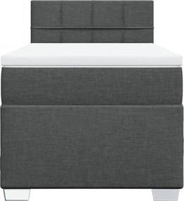 vidaXL Κρεβάτι Boxspring με Στρώμα Σκούρο Γκρι 80x200 εκ. Υφασμάτινο