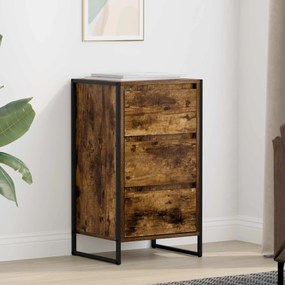vidaXL Πλαϊνό γραφείο με συρτάρι Καπνιστό Δρύς 42 x 36 x 75.5 εκ.