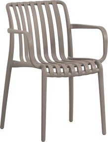 MODA-H Πολυθρόνα Στοιβαζόμενη, PP - UV Protection Απόχρωση Mocha   1τμχ