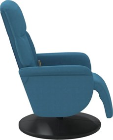 vidaXL Πολυθρόνα Μασάζ Ανακλινόμενη με Υποπόδιο Μπλε Βελούδινη