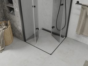 Mexen Lima Διπλή καμπίνα ντους πτυσσόμενη 80 x 80 cm, διάφανη, μαύρη