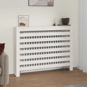 vidaXL Κάλυμμα Καλοριφέρ Λευκό 108,5x19x84 εκ. από Μασίφ Ξύλο Πεύκου