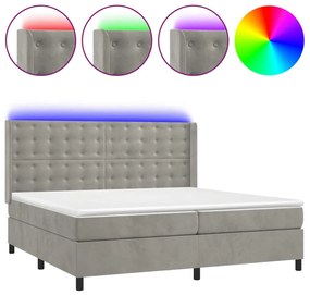 ΚΡΕΒΑΤΙ BOXSPRING ΜΕ ΣΤΡΩΜΑ &amp; LED ΑΝ.ΓΚΡΙ 200X200 ΕΚ. ΒΕΛΟΥΔΙΝΟ 3139823