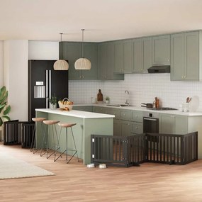 Διαχωριστικό Σκύλων/Πόρτα Πτυσσόμενο 12 Πάνελ 960εκ Ξύλο Λεύκας