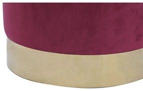 Υποπόδια DKD Home Decor Μπεζ Βουργουνδίας Βελούδο 40 x 40 x 42 cm (x2)