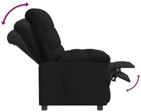 vidaXL Πολυθρόνα Ανακλινόμενη Μαύρη Υφασμάτινη