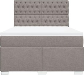vidaXL Κρεβάτι Boxspring με Στρώμα Taupe 160x200 εκ. Υφασμάτινο