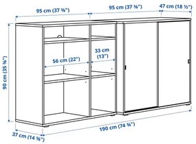 VIHALS σύνθεση αποθήκευσης, 190x47x90 cm 995.212.04