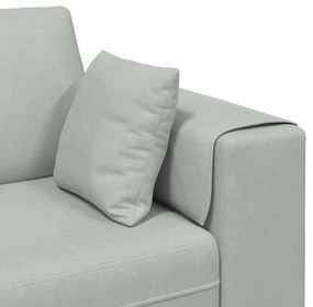 vidaXL Βελούδινος καναπές 3 pcs Ανοιχτό γκρι 208 εκ. Βελούδο