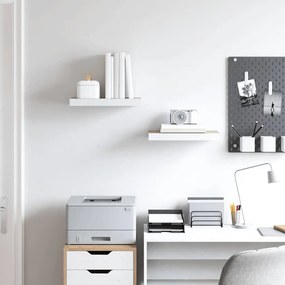 vidaXL Ράφια Τοίχου 2 τεμ. Δρυς/Άσπρο 40x23,5x3,8 εκ. MDF