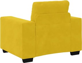 vidaXL Πολυθρόνα Κίτρινη Βελούδινη 100x78x80 εκ.