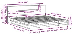 ΚΡΕΒΑΤΙ ΒΙΒΛΙΟΘΗΚΗ ΧΩΡΙΣ ΣΤΡΩΜΑ ΚΑΦΕ 200X200 ΕΚ ΜΑΣΙΦ ΠΕΥΚΟ 3323889