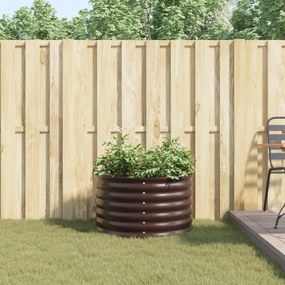vidaXL Κήπος Υψηλό Κρεβάτι Καφέ 80x80x44 εκ. από Γαλβανισμένο Ατσάλι