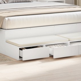 vidaXL Συρτάρια Κρεβατιού Λευκό 150x36,5x16,5 εκ Επεξεργασμένου Ξύλου