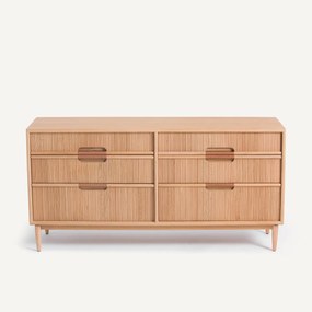 Συρταριέρα από ξύλο δρυ με 6 συρτάρια, Melaly