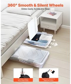 VEVOR Under Bed Storage with Wheels 39.8x20.1x5.9 In Rolling Storage Bags 2 Pack