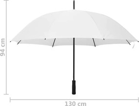 vidaXL Ομπρέλα Λευκή 130 εκ.