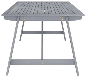 vidaXL Τραπεζαρία Κήπου Γκρι 206 x 100 x 74 εκ. από Μασίφ Ξύλο Ακακίας