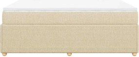 vidaXL Κρεβάτι Boxspring με Στρώμα Κρεμ 140x190 εκ. Υφασμάτινο