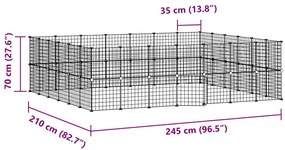 vidaXL Κλουβί Κατοικίδιων με 52 Πάνελ + Πόρτα Μαύρο 35 x 35εκ Ατσάλινο
