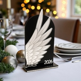 Επιτραπέζιο γούρι Φτερό Αγγέλου Ασημί