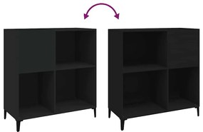 vidaXL Δισκοθήκη Μαύρη 84,5 x 38 x 89 εκ. από Επεξεργασμένο Ξύλο