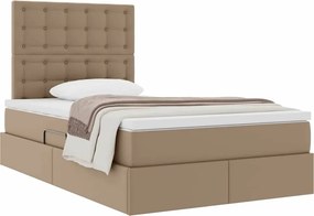 vidaXL Κρεβάτι Αποθήκης Καπουτσίνο 120 x 200 cm Τεχνητό Δέρμα