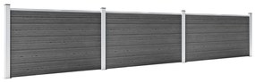 vidaXL Σετ Πάνελ Περίφραξης Μαύρο 526 x 105 εκ. από WPC